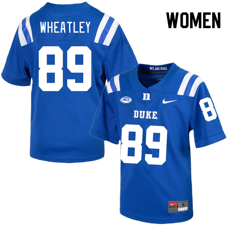 Women #89 Jared Wheatley Duke Blue Devils College Football Jerseys Stitched-Royal